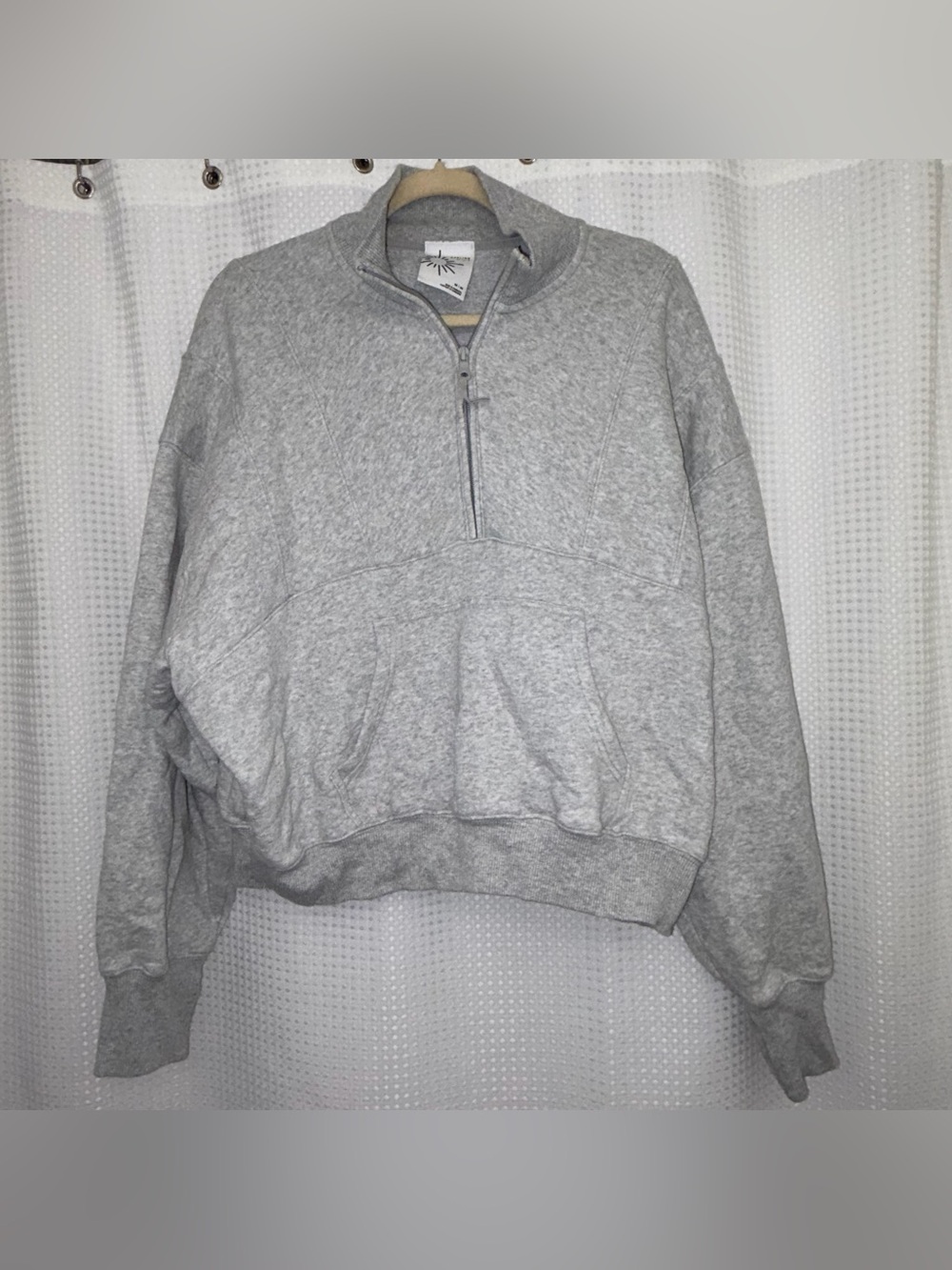 Aerie offline gray quarter zip sweater M cotton